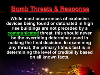 Skyscraper Security Mgt Part IV- Bomb Threat Response- Richard Garrity ...
