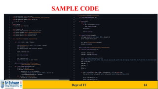 SAMPLE CODE
Dept of IT 14
 
