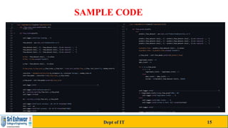 SAMPLE CODE
Dept of IT 15
 