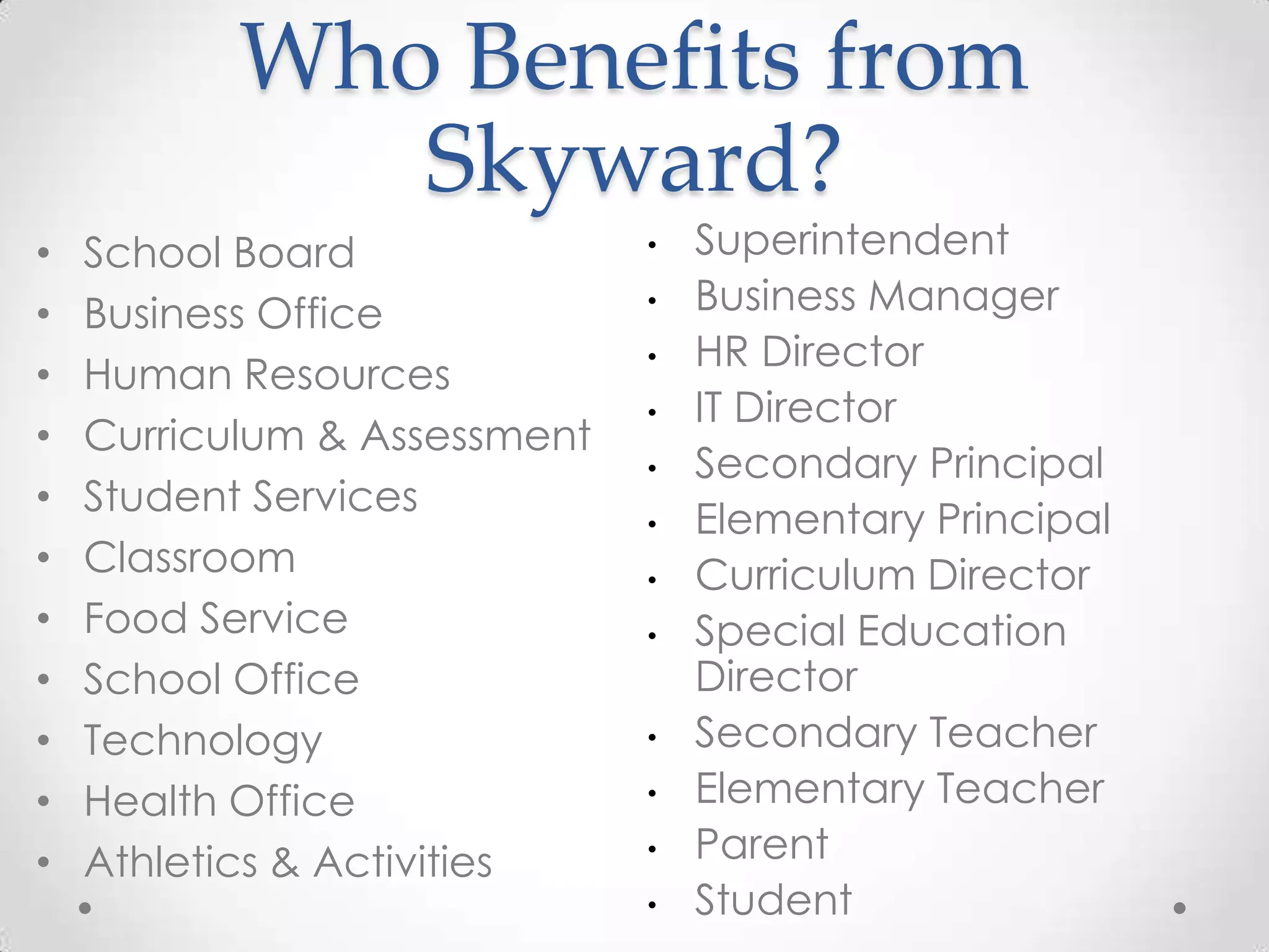 Skyward powerpoint PPTX