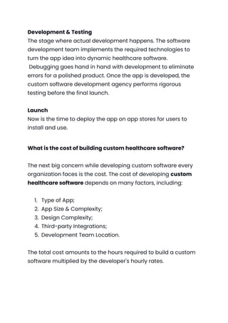 Custom Healthcare Software Development | PDF