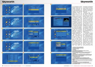 1                                                                                     6                                   11

                                                                                                                                                                  nen TV-Equipment vertraut                    verschiedene Suchlaufmodi
                                                                                                                                                                  gemacht wurde, gilt es im                    zur Verfügung: Der automa-
                                                                                                                                                                  nächsten Schritt auch die                    tische Suchlauf auf einem
                                                                                                                                                                  korrekte Verbindung mit                      Satelliten, der automatische
                                                                                                                                                                  der Satellitenantenne her-                   Suchlauf auf mehreren Sa-
                                                                                                                                                                  zustellen. Erfreulicherweise                 telliten sowie der Transpon-
                                                                                                                                                                  unterstützt der HS18 alle                    dersuchlauf.
                                                                                                                                                                  verfügbaren DiSEqC Pro-                         Besonders freuen wird
                                                                                                                                                                  tokolle, also 1.0 für den                    den Anwender dabei, dass
                                                                                                                                                                  Empfang von bis zu 4 Sa-                     die Suche im automati-
                                                                                                                                                                  telliten, 1.1 für bis zu 16                  schen Modus auf freie Pro-
2                                                                                     7                                   12                                      Satelliten sowie 1.2 und 1.3                 gramme ebenso wie auf
                                                                                                                                                                  für drehbare, motorgesteu-                   TV-, Radio- oder TV- & Ra-
                                                                                                                                                                  erte Antennen. Die Liste                     dioprogramme beschränkt
                                                                                                                                                                  vorprogrammierter Satel-                     werden kann. Hinzu kommt
                                                                                                                                                                  liteneinträge umfasst alle                   noch die integrierte Netz-
                                                                                                                                                                  in Europa üblichen Emp-                      werksuche und als beson-
                                                                                                                                                                  fangspositionen und ist mit                  derer Bonus ein BlindScan
                                                                                                                                                                  46 Einträgen umfangreich                     Suchlauf. Dieser hat im Test
                                                                                                                                                                  ausgefallen. Besonders ge-                   gut funktioniert und in 4
                                                                                                                                                                  freut hat uns, dass die Liste                Minuten 1461 TV- und 516
                                                                                                                                                                  zudem aktuell und gepflegt                   Radioprogramme auf dem
                                                                                                                                                                  ist. Praktischerweise lassen                 HOTBIRD 13° Ost entdeckt.
                                                                                                                                                                  sich sowohl die Transpon-                    Zum Vergleich lieferte ein
                                                                                                                                                                  der- als auch die Satelliten-                automatischer Suchlauf auf
3                                                                                     8                                   13                                      liste problemlos bearbeiten,                 dem HOTBIRD 13° Ost mit
                                                                                                                                                                  so dass mit nur wenigen                      Hilfe der vorprogrammier-
                                                                                                                                                                  Tastendrücken auf der Fern-                  ten Transponderdaten in 6
                                                                                                                                                                  bedienung      Transponder-                  Minuten 1478 TV- und 522
                                                                                                                                                                  oder Satelliteneinträge hin-                 Radioprogramme.
                                                                                                                                                                  zugefügt, bearbeitet oder                       Ist die Kanalliste erstmal
                                                                                                                                                                  gelöscht werden können.                      mit hunderten Einträgen
                                                                                                                                                                     LNB seitig stehen eine                    gefüllt, weiß der Anwender
                                                                                                                                                                  Reihe     vorprogrammierter                  gut funktionierende Sor-
                                                                                                                                                                  LOF Werte für das C- und                     tier- und Bearbeitungsfunk-
                                                                                                                                                                  KU-Band zur Auswahl be-                      tionen umso mehr zu schät-
                                                                                                                                                                  reit, die manuelle LOF Ein-                  zen. Auch hier enttäuscht
                                                                                                                                                                  gabe ist nicht möglich.                      der Skyworth HS18 seinen
                                                                                                                                                                  Nachdem der Receiver nun                     Besitzer nicht, in einem
4                                                                                     9                                   14                                      Bescheid weiß, welche Sa-                    übersichtlichen und logisch
                                                                                                                                                                  telliten überhaupt empfan-                   aufgebauten Menü können
                                                                                                                                                                  gen werden können, gilt                      einzelne Sender mit einem
                                                                                                                                                                  es im nächsten Schritt, die                  PIN-Code versehen, ge-
                                                                                                                                                                  Kanalliste mit Einträgen zu                  löscht, verschoben, umbe-
                                                                                                                                                                  füllen. Dazu stehen drei                     nannt oder einer der 32 frei


                                                                                                                                                                  1. Hauptmenü (Antenneninstallation)
                                                                                                                                                                  2. Hauptmenü (Systemeinstellungen)
                                                                                                                                                                  3. Hauptmenü (Tools)
                                                                                                                                                                  4. PVR Menü
                                                                                                                                                                  5. Die umfangreiche Satellitenliste mit allen in Europa
                                                                                                                                                                  gebräuchlichen Orbitalpositionen
                                                                                                                                                                  6. Antenneneinstellungen inkl. Positionsangabe für DiSEqC 1.3
5                                                                                    10                                   15                                      7. Auch das DiSEqC 1.1 Protokoll für bis zu 16 LNBs wird
                                                                                                                                                                  unterstützt
                                                                                                                                                                  8. Die LOF Werte des LNB können aus einer vordefinierten Liste
                                                                                                                                                                  gewählt werden, eine manuelle Eingabe ist leider nicht möglich
                                                                                                                                                                  9. Kanalsuchlauf auf einem Satelliten
                                                                                                                                                                  10. Transpondersuchlauf
                                                                                                                                                                  11. Der HS18 unterstützt auch einen BlindScan Suchlauf
                                                                                                                                                                  12. Dank umfangreicher Bearbeitungsmöglichkeiten kann die
                                                                                                                                                                  Kanalliste problemlos an die persönlichen Bedürfnisse angepasst
                                                                                                                                                                  werden
                                                                                                                                                                  13. Mit nur einem Tastendruck können alle Kanäle eines Satelliten
                                                                                                                                                                  gelöscht werden
                                                                                                                                                                  14. Zeiteinstellung anhand einer Länder/Städteauswahl
                                                                                                                                                                  15. Via USB Speichermedium kann die Software des Receivers
                                                                                                                                                                  rasch aktualisiert werden


20   TELE-satellite International — The World‘s Largest Digital TV Trade Magazine — 04-05/2012 — www.TELE-satellite.com        www.TELE-satellite.com — 04-05/2012 — TELE-satellite International — The World‘s Largest Digital TV Trade Magazine   21
 