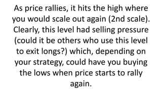 He went on about his trade system
which was, in brief,
Use limit orders for entries
Target structure levels for profits.
 