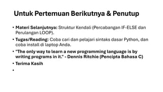 Dasar Algoritma dan Pemrograman Berbasis Python | PDF