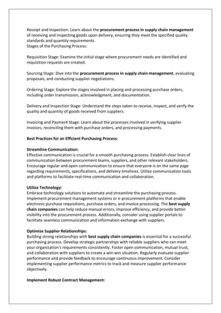 PROCQUR - purchasing process in supply chain management | PDF
