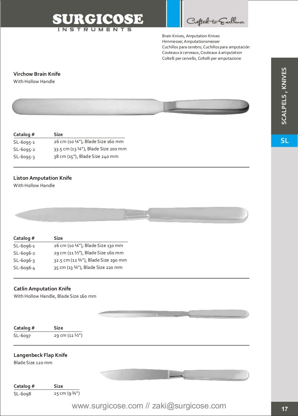 SCALPELS, KNIVES [SURGICOSE]