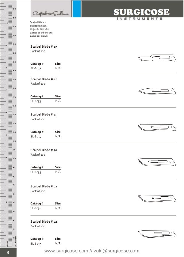 scalpels knives surgicose scalpel blade size