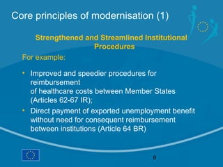 Core principles of modernisation (1)

      Strengthened and Streamlined Institutional
                     Procedures
  F...