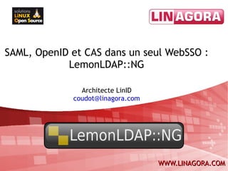 SAML, OpenID et CAS dans un seul WebSSO : LemonLDAP::NG Clément OUDOT Architecte LinID [email_address] 