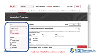 Facet, Field Filter, Refine, variations on a tune
 