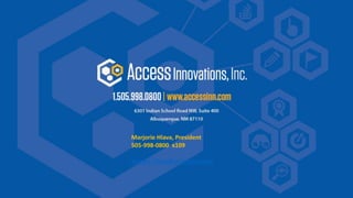 Marjorie Hlava, President
505-998-0800 x109
margie_hlava@accessinn.com
 