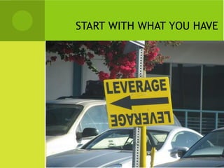 START WITH WHAT YOU HAVE
 