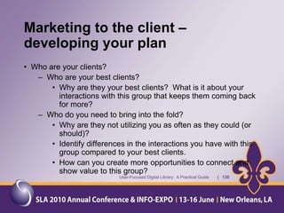 Why is the MMS Library an Accidental Digital Library?May 1995 flood resulted in widespread flooding in New Orleans area, including the Elmwood area where the MMS office is.  Library received very minor floodingHurricanes Katrina and Rita damaged top three floors of the MMS office building, but library received no damage.General Services Administration (GSA) authorized building wide repairs and renovations – starting a series of section movesGSA would not authorize enough funds to reinforce the floors on the second floor – the new Library location.User-Focused Digital Library:  A Practical Guide       |   75