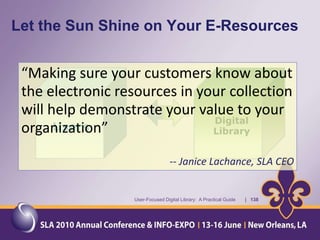 HP Labshttp://www.hpl.hp.comUser-Focused Digital Library:  A Practical Guide       |   82http://www.hpl.hp.com