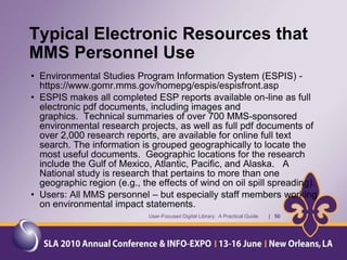 Two Sets of Customers and how the MMS Library Serves These Customers.