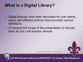 Sample of three different type of special libraries 