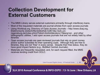 Materials in the MMS LibraryIn addition to print materials, the Library had government reports, conference proceedings, and periodicals on CD-ROM.  