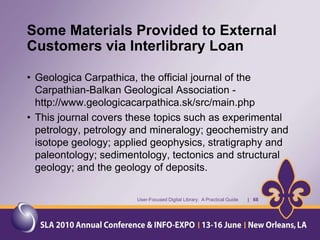 DVDs VHS tapes on various topics.User-Focused Digital Library:  A Practical Guide       |   29