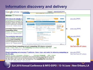 Typical Electronic Resources that MMS Personnel UseDepartment of the Interior Library Federated Search - http://library.doi.gov/electronic/index.htmlThis search engine allows the end user to search fifteen major databases simultaneously. The databases include Academic OneFile, CongressDaily, EBSCO Online, Environmental Law Reporter, Gale Directory Library, Gale Virtual Reference Library, HeinOnline, JSTOR, LexisNexis Congressional Hearings and Research Digital Collections, National Technical Reports Library, ProQuest National Newspapers, Rocky Mountain Mineral Law Foundation Digital Library, Science and Technology Collection, and U.S. Congressional Serial Set.Users: All MMS personnel.User-Focused Digital Library:  A Practical Guide       |   48