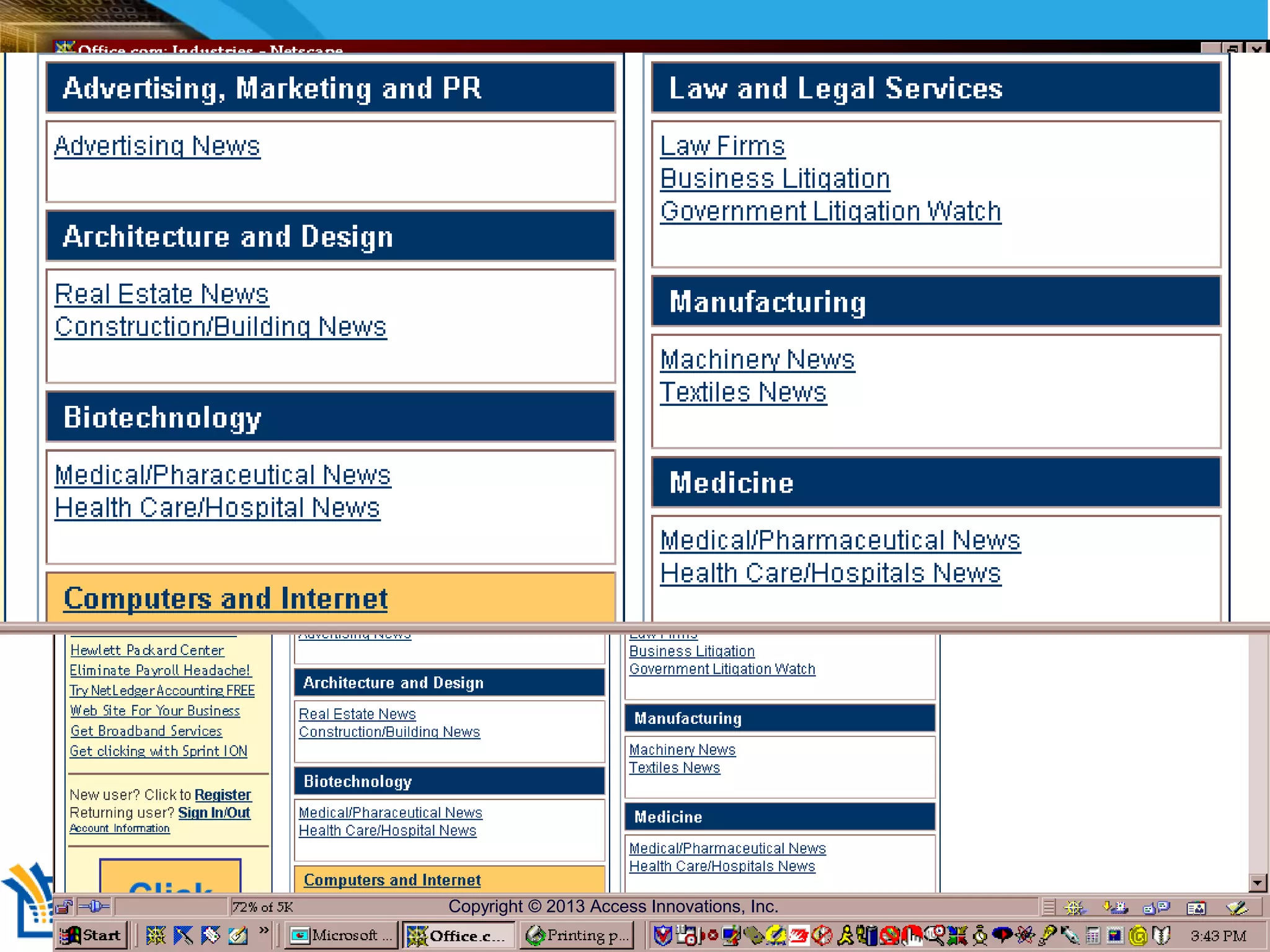 Copyright © 2001 Access Innovations, Inc.
135Copyright © 2013 Access Innovations, Inc.
 