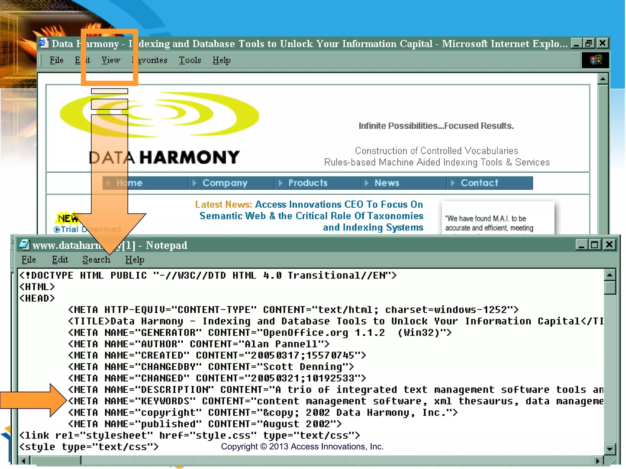 Copyright © 2005 - Access Innovations, Inc.
Copyright © 2013 Access Innovations, Inc.
 