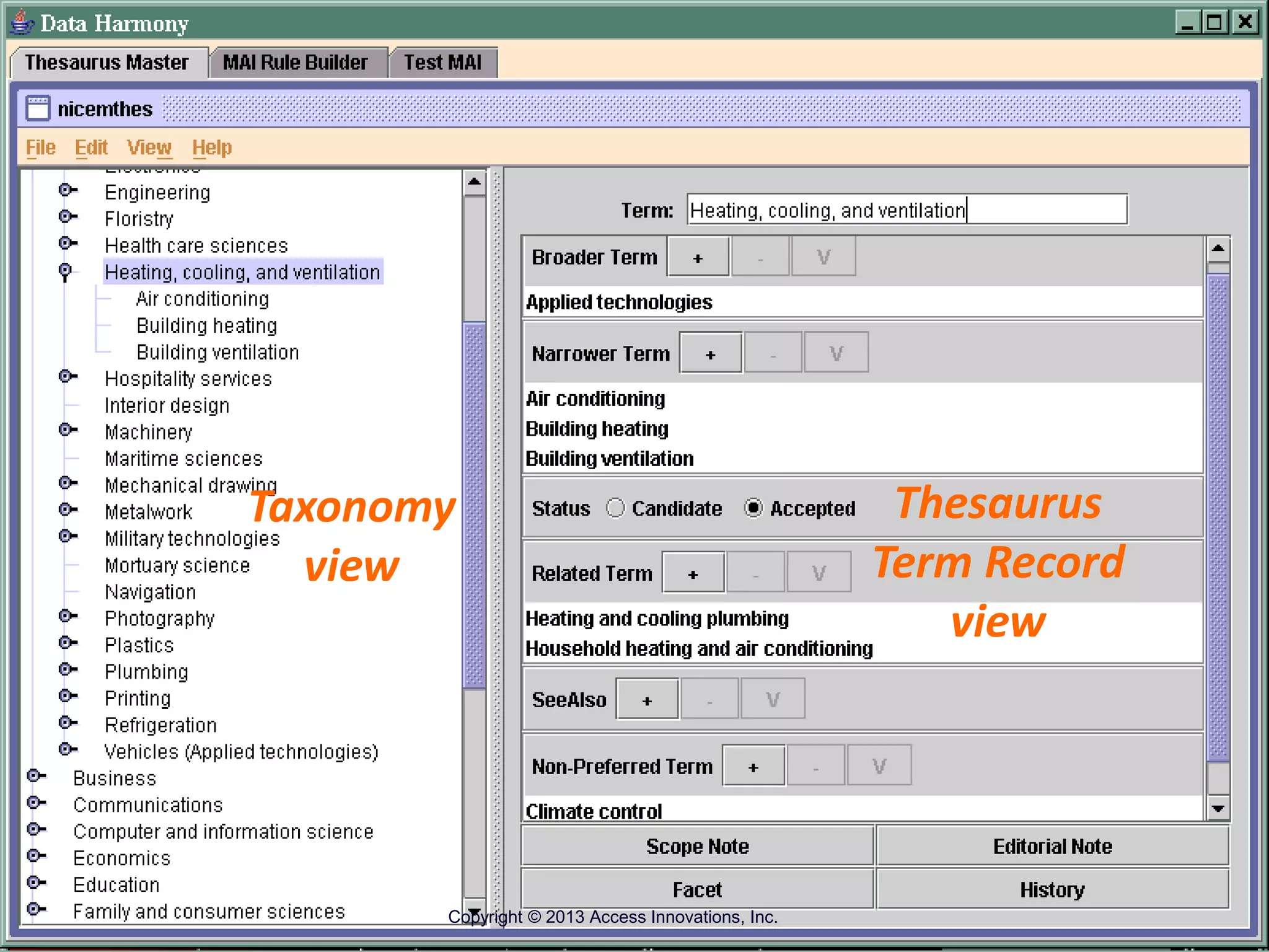 Copyright © 2005 - Access Innovations, Inc.
Taxonomy
view
Thesaurus
Term Record
view
Copyright © 2013 Access Innovations, Inc.
 