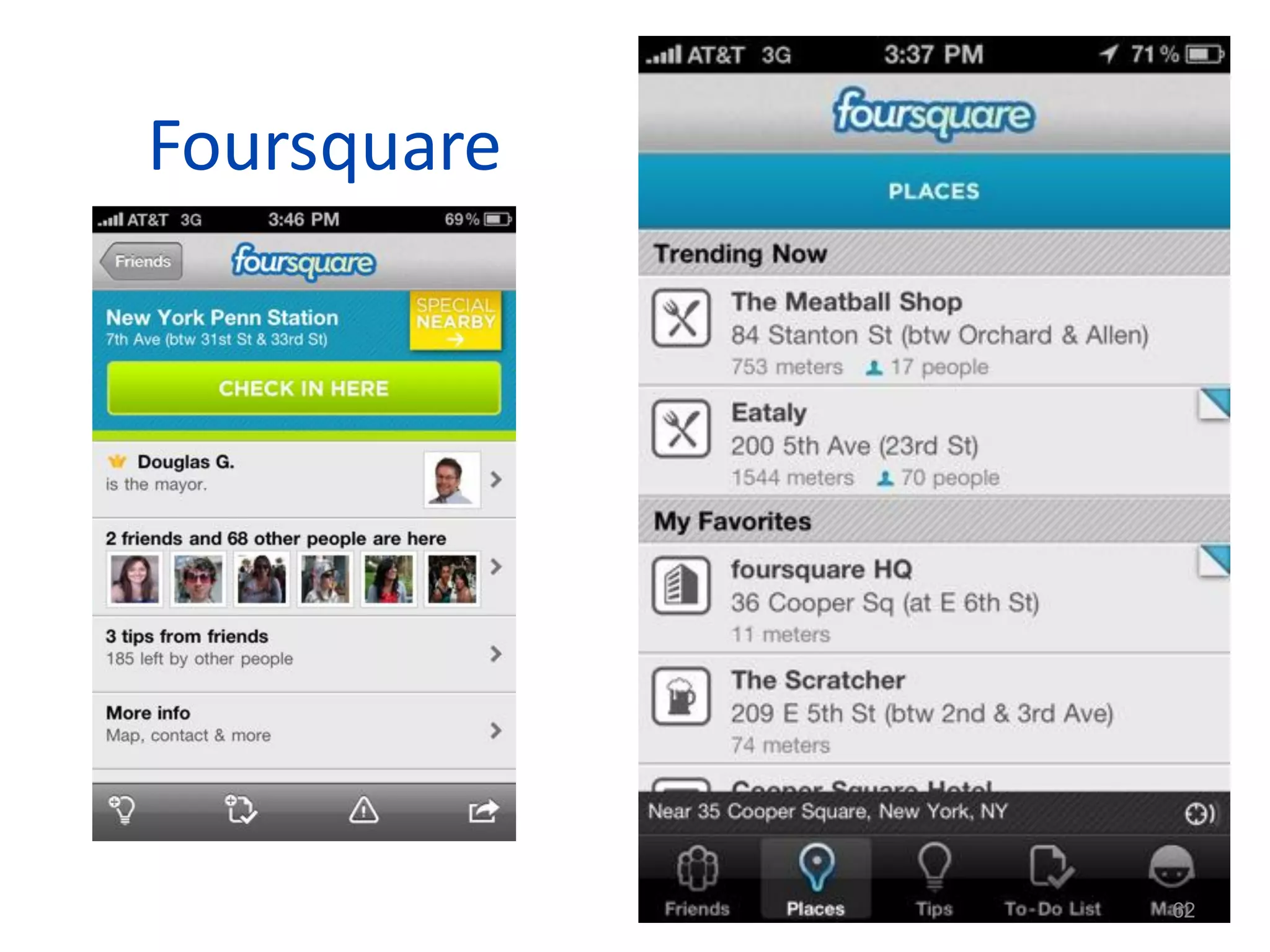 Foursquare




             62
                  62
 