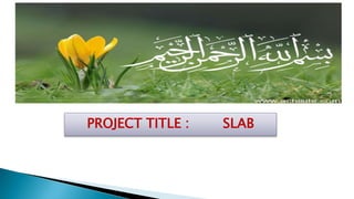 PROJECT TITLE : SLAB
 