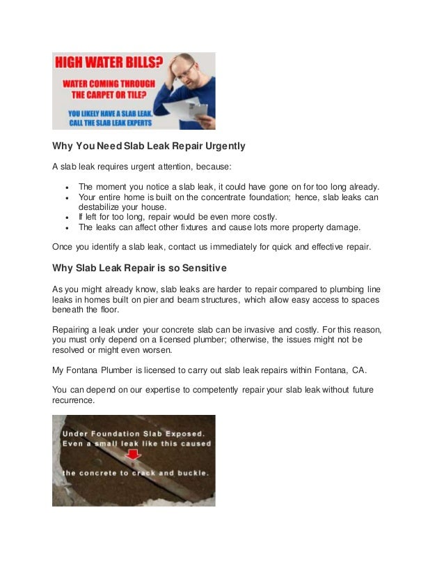 slab leak repair buckled carpet repair flyer