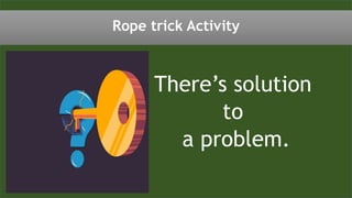 There’s solution
to
a problem.
Rope trick Activity
 