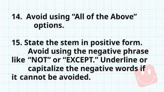 SLAC-DOs AND DON'Ts ON ASSESSMENT-MULTIPLE CHOICE TEST QUESTIONS.pptx