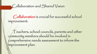 Key Drivers and Principles in School Improvement | PPTX