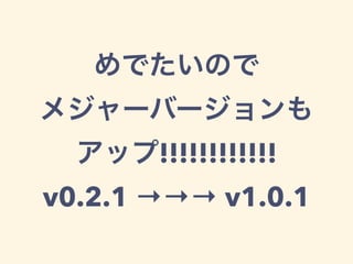  
 
!!!!!!!!!!!! 
v0.2.1 →→→ v1.0.1
 