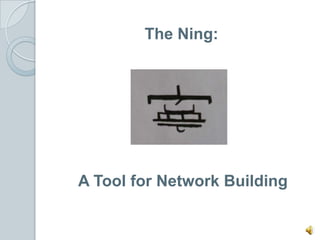 The Ning:  A Tool for Network Building 