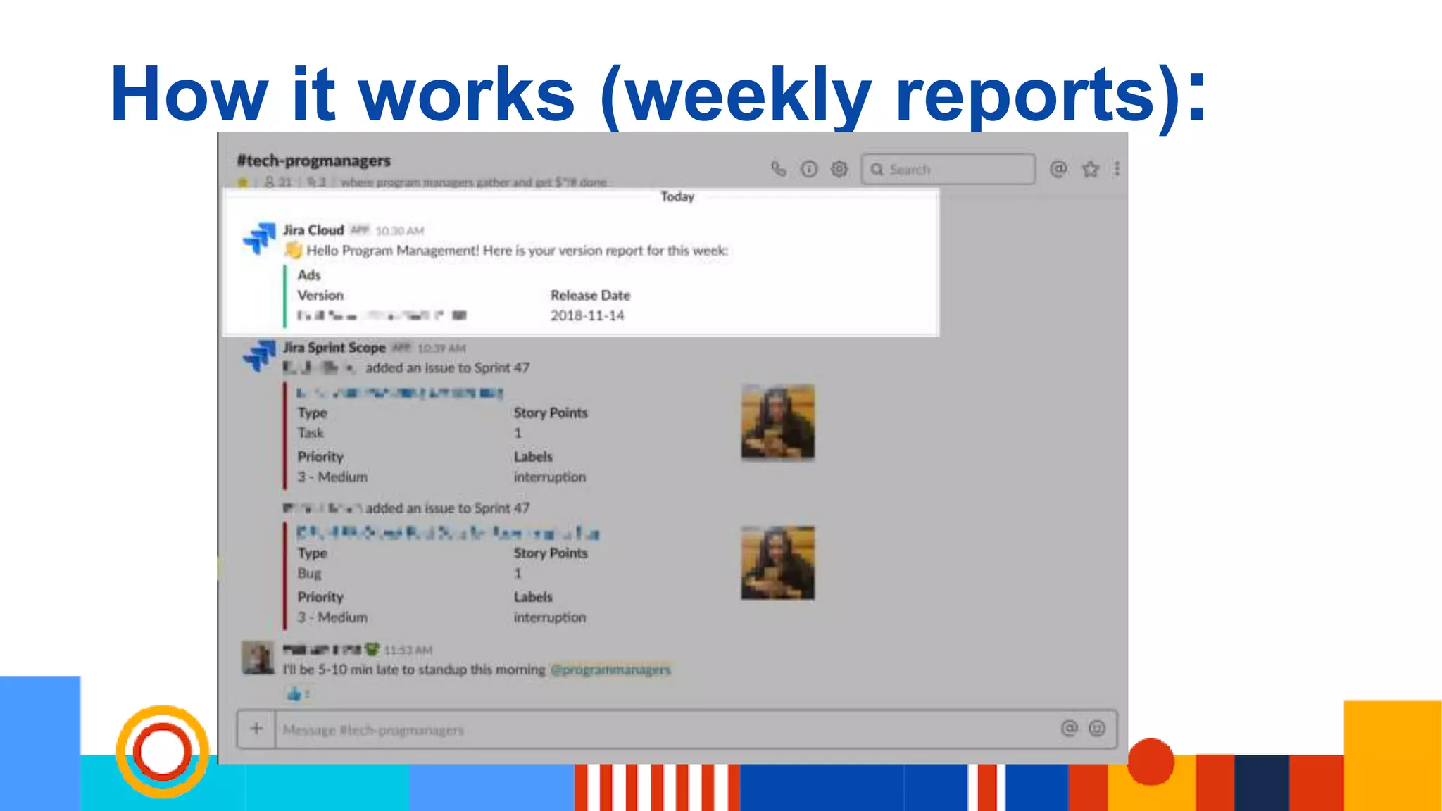 How it works (weekly reports):
 