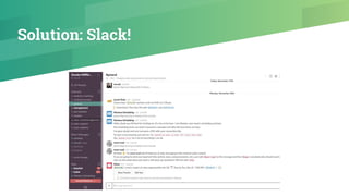 Solution: Slack!
 
