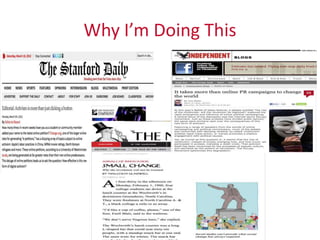 Why I’m Doing This
 