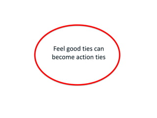 Feel good ties can
become action ties
 
