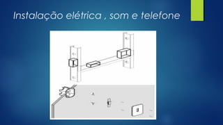 Instalação elétrica , som e telefone
 