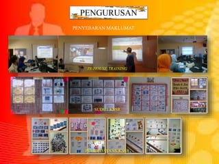 IN-HOUSE TRAINING
PENYEBARAN MAKLUMAT
SUDUT KSSR
PENGURUSAN
PEMBUDAYAAN KSSR
 