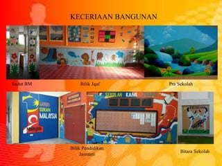 KECERIAAN BANGUNAN
Sudut BM Bilik Jqaf Pra Sekolah
Bilik Pendidikan
Jasmani
Bitara Sekolah
 