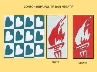 CONTOH RUPA POSITIF DAN NEGATIF
POSITIF NEGATIF
 
