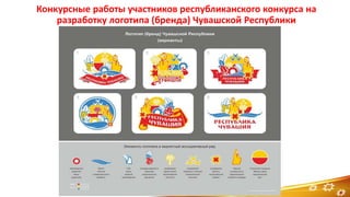 Конкурсные работы участников республиканского конкурса на
разработку логотипа (бренда) Чувашской Республики
8
 