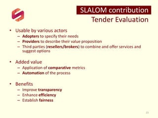 SLALOM Webinar Final Technical Outcomes Explanined "Using the SLALOM Technical Model to Improve #Cloud #SLA" v1 Slide 23