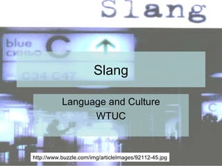 Slang Language and Culture WTUC http://www.buzzle.com/img/articleImages/92112-45.jpg 