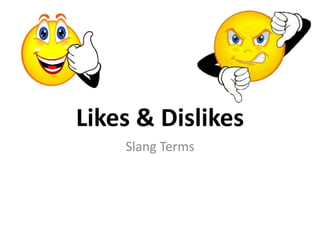 Likes & Dislikes
Slang Terms
 