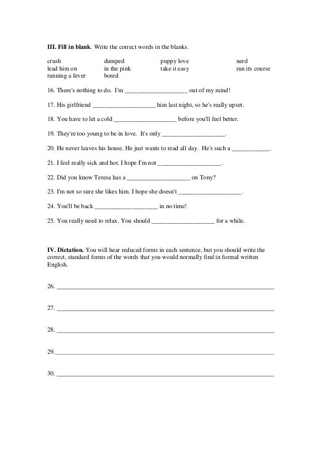 Slang worksheets quizzes