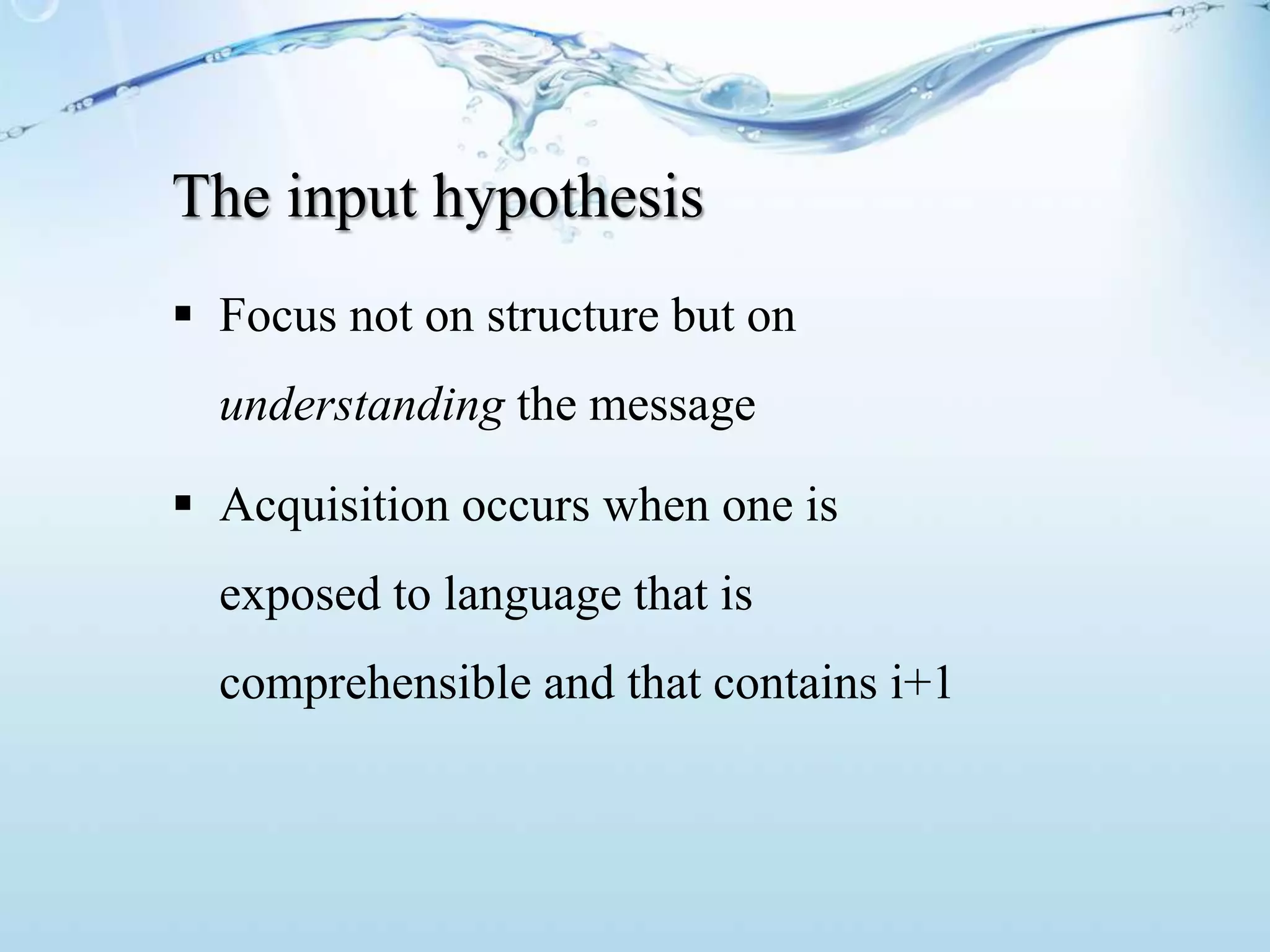 The monitor model hypothesis PPT
