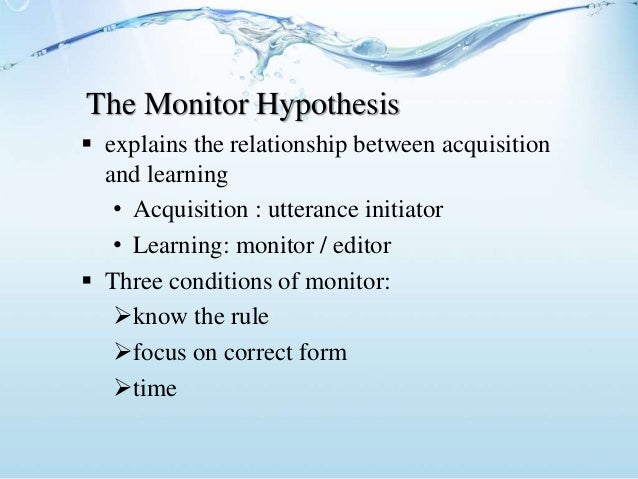 monitor hypothesis pdf