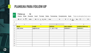 PLANILHA PARA FOLLOW-UP
 